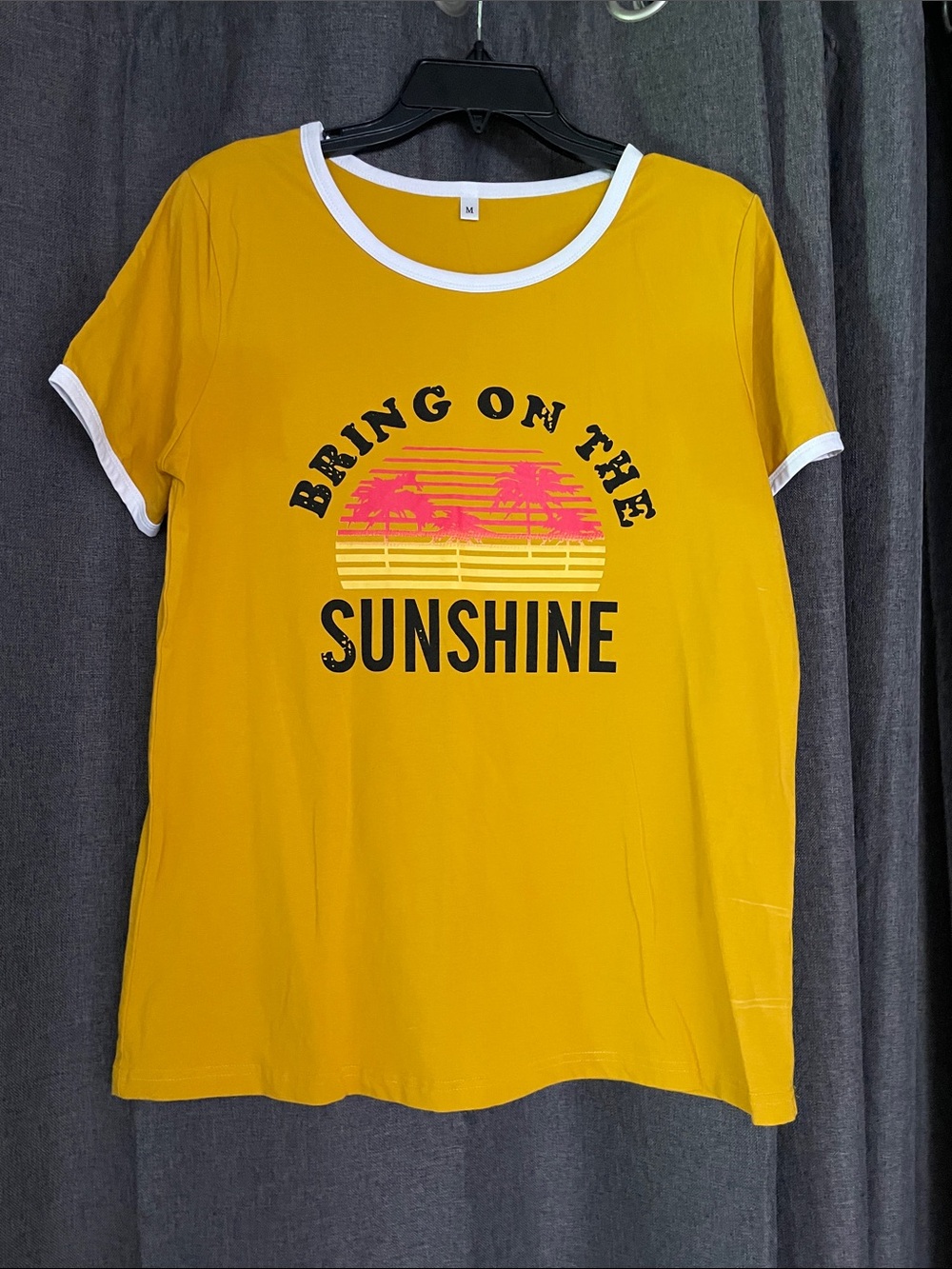 Bring On The Sunshine Mustard Yellow Ringer Tee